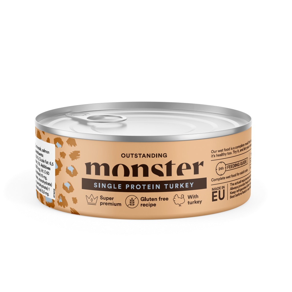 Monster Adult Cat Single Turkey våtfoder